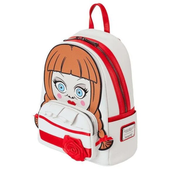 annabelle mini backpack Loungefly Horror Cosplay Lonestar Finds Annabelle is locked in a sacred glass case that is blessed to ensure the evil is contained and you can share her with this Annabelle Cosplay Mini Loungefly x Annabelle Cosplay Mini